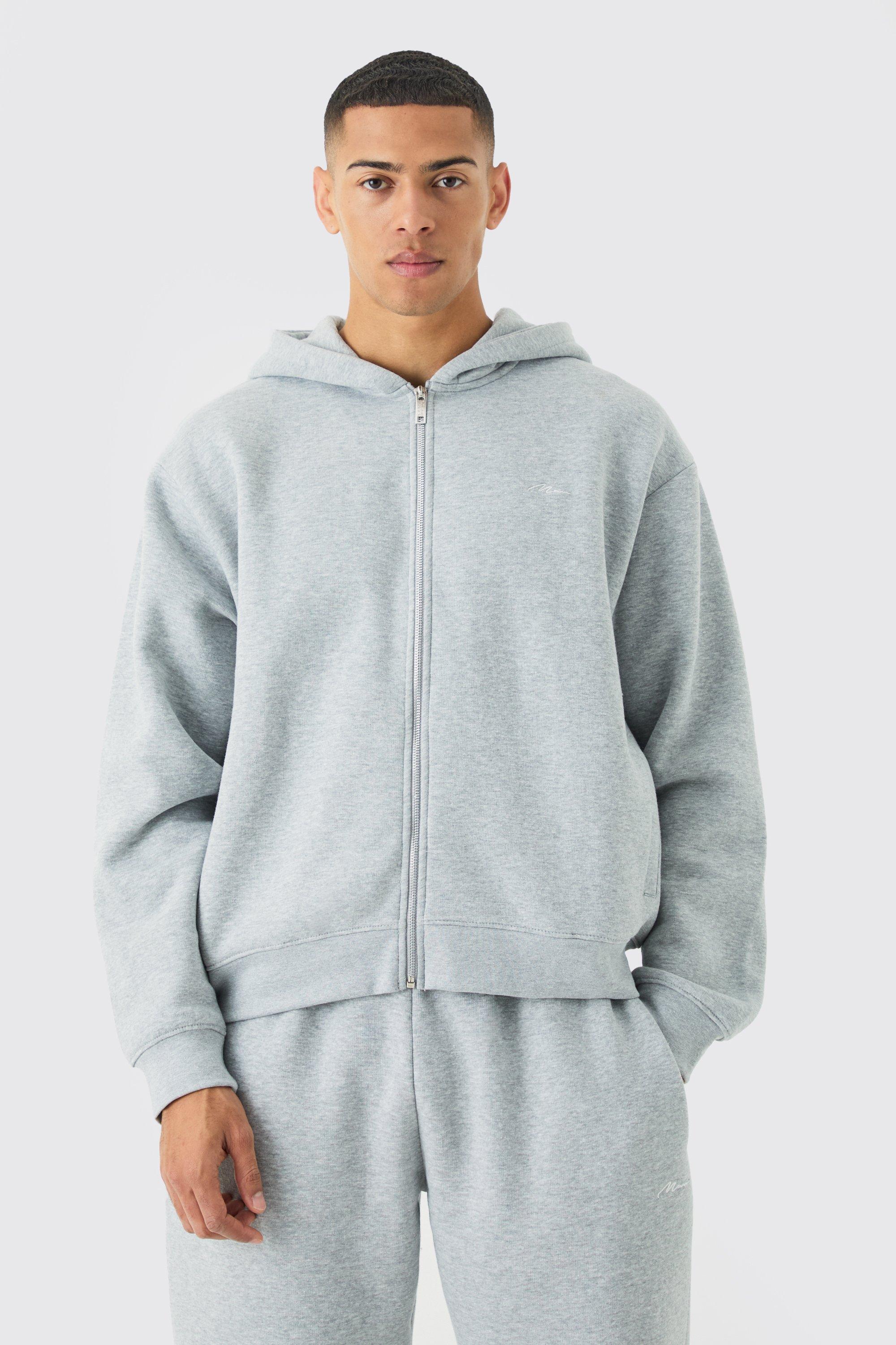 Boohoo man tracksuit grey hot sale
